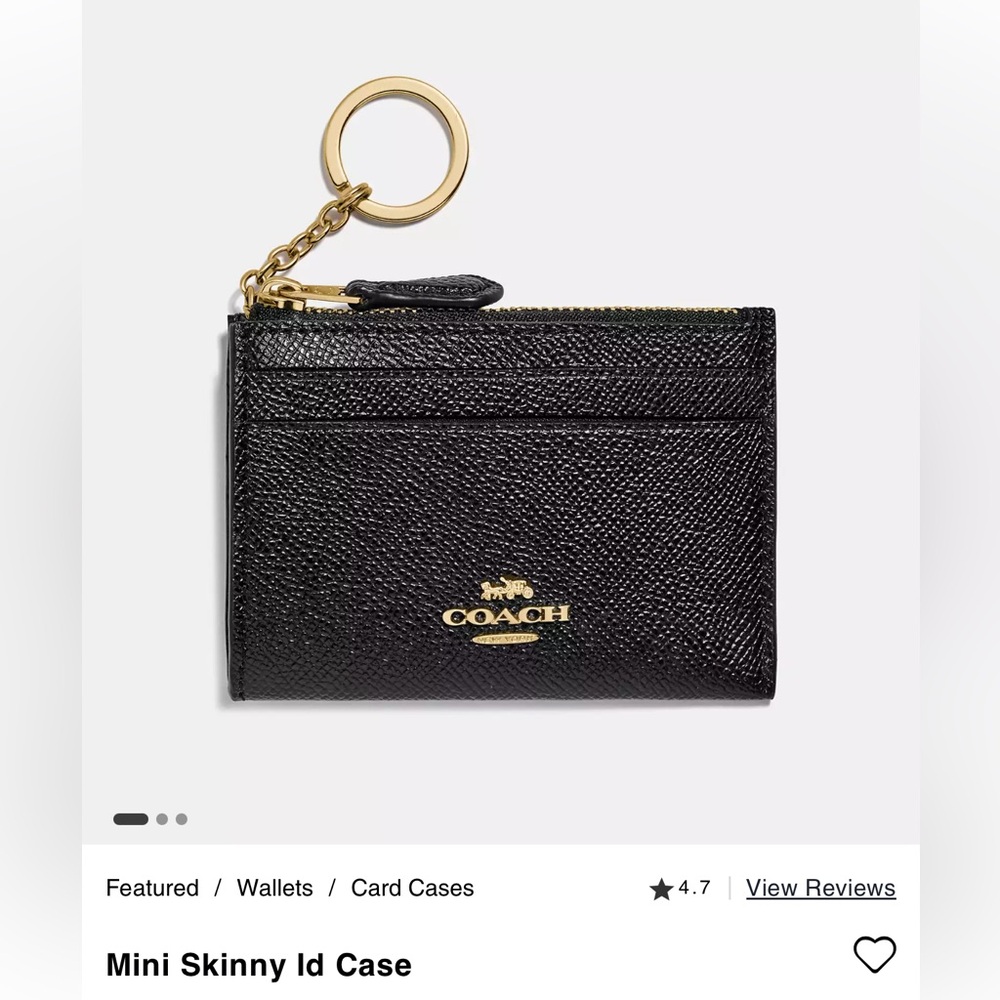 Coach Mini Skinny ID Waller card case with key ring